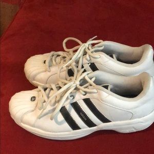 White Adidas Shoes-Size 10